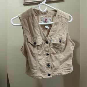 Levi’s Corduroy Cream Tan Vest Stained